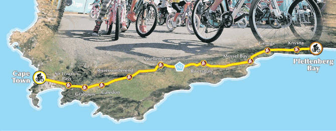 Cape Town to Plettenberg Bay cycle route